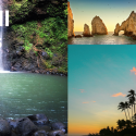 a collage of different images of water and rocks