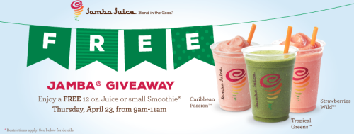 Free Jamba Juice Today Only