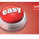 a red button with white text