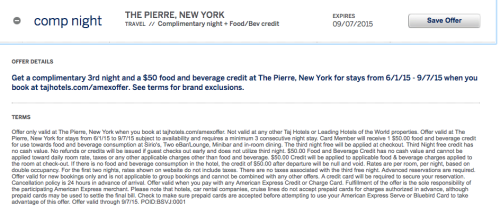 New Amex Offer For You - 3rd Night Free