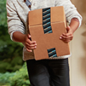 a person holding a box