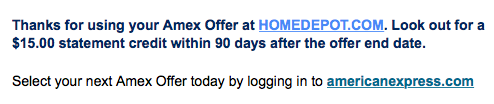 Reminder: Last Day Home Depot Amex Offer For You