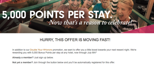 Double Dip: New Hilton 5K Bonus Points Per Stay