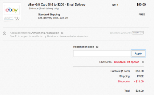 Hurry! $15 Off $50 eBay Promo Code