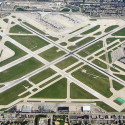 an aerial view of an airport