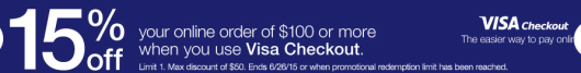 Staples: 15% Off With Visa Checkout Online Coupon