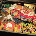 a suitcase full of candy