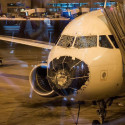 a close up of an airplane