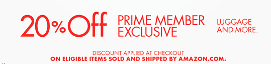 Amazon Prime Extra 20% Off Luggage And More Sale