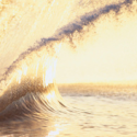 a wave crashing into the water