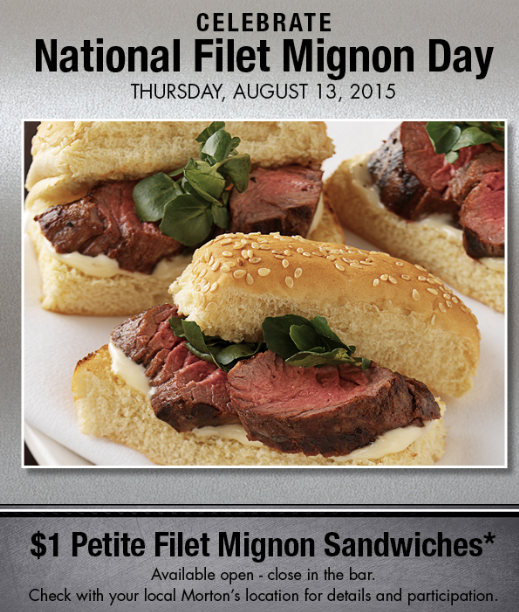 $1 Filet Mignon Sandwiches Tomorrow Only!