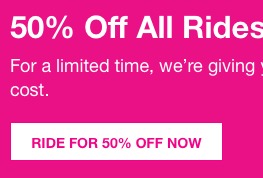 Lyft: 50% Off Rides - Points Miles & Martinis