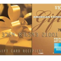 a gift card with a gold ribbon