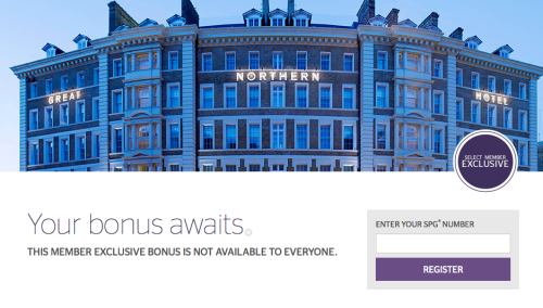 SPG: 2 Free Night Awards Promotion (Targeted)