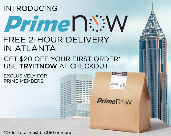 Amazon: $20 Off First PrimeNow Order