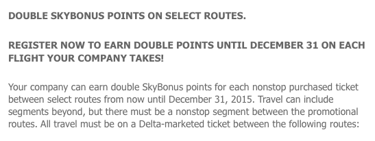 Double Skybonus Points Promo (Targeted)