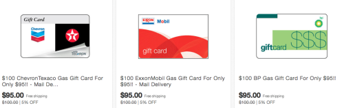 Discounted Gas Gift Cards: BP, Exxon, Chevron 