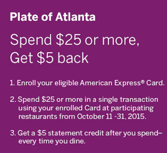 $5 Back Every Time You Dine Amex