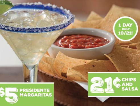 Chili's: 21Â¢ Chips And Salsa Today!