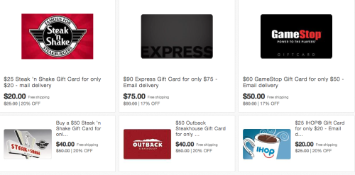 Tons Of Discounted Gift Cards