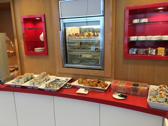 a counter with food on it