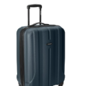 a blue suitcase with wheels