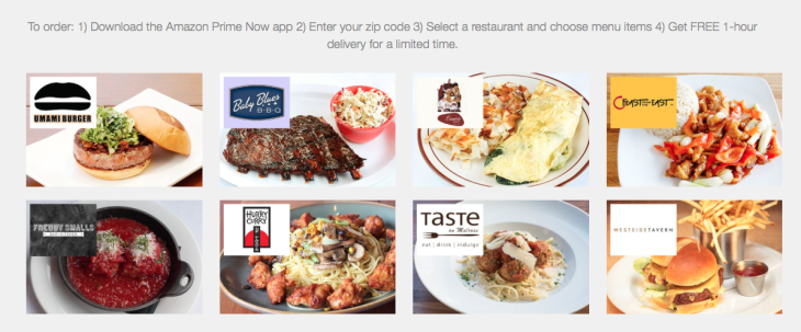 Amazon Prime Now Offering Free Restaurant Delivery!
