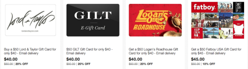 Tons Of Discounted Gift Cards
