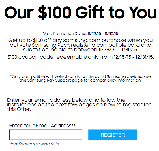 Activate Samsung Pay Get Free $50 Best Buy Or $100 To Samsung.com