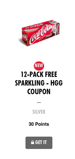 My Coke Rewards: Free 12 Pack Coupon 30 Points!