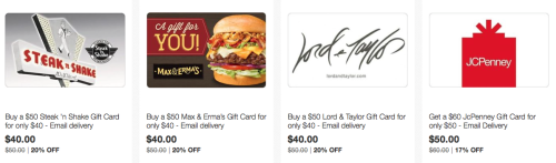 Round Up Of Discounted Gift Cards