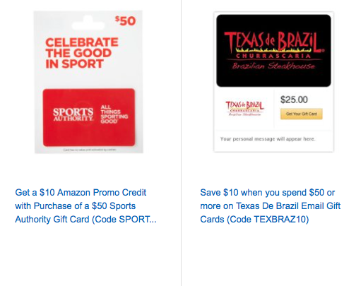 Amazon Loads Of Discounted Gift Cards Today!