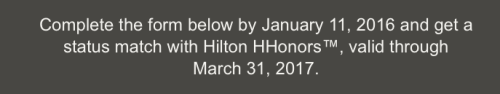 Last Chance For Hilton Status Match