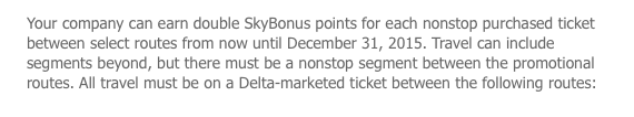 Double Skybonus Points (Targeted)