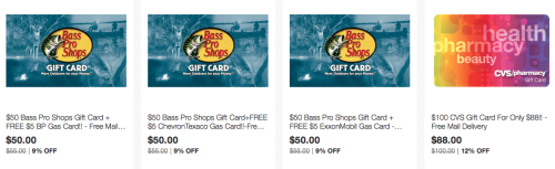 Discounted Gift Cards Today!