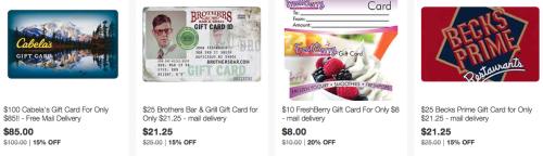 Discounted Gift Cards Today!