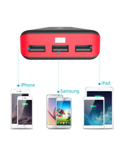 a red and black device with different devices