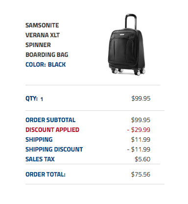 Cheap Deals Samsonite Luggage Extra 30% Off!