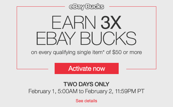 Tons Discounted Gift Cards + 3x eBay Bucks (targeted)