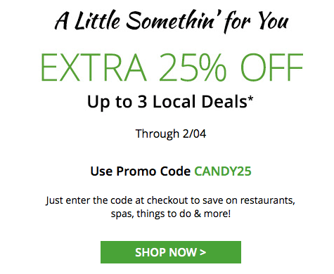 Groupon Promo Code Extra 25% Off! (Targeted)