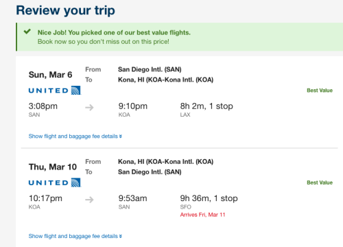 Cheap Fares To Hawaii $335 RT San Diego - Kona