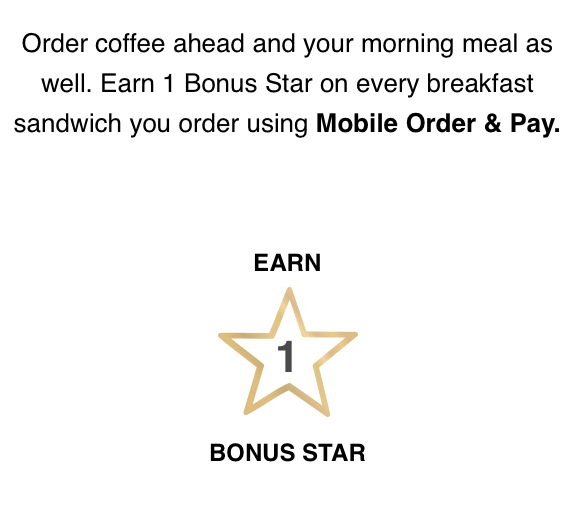 New Starbucks Rewards Bonus Star Promotion (Targeted)