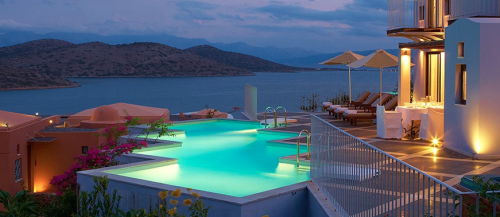 a pool with a view of the ocean