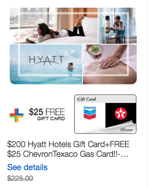 Free $25 Gas Gift Card With $200 Hyatt Gift Card Purchase!