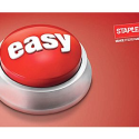 a red button with white text