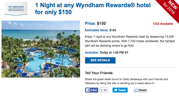 Wyndham Nights For $150 Today Only 