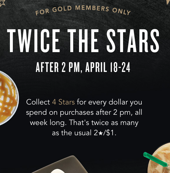 Starbucks Rewards 2x Stars Per $1