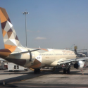 an airplane parked at an airport