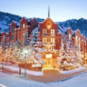 a building in the snow