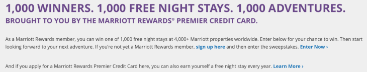 Marriott 1,000 Win Free Night Stay!